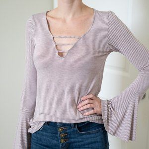 Boho purple and white american eagle shirt